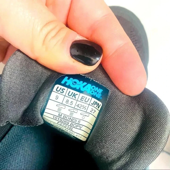 Hoka One One Bondi 6 Grey & Yellow Sneakers - Picture 8 of 9